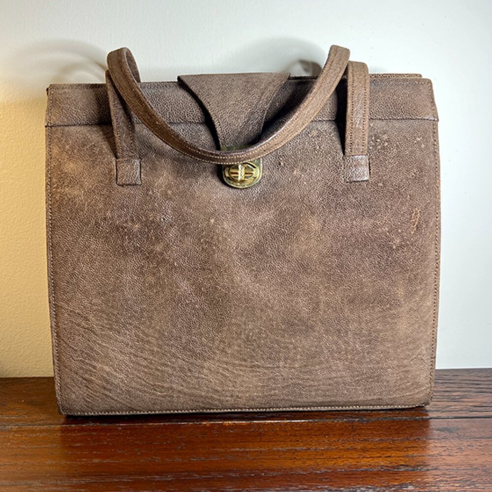 Exotic S. African Hide Handbag (EUC - Circa 1960’s)